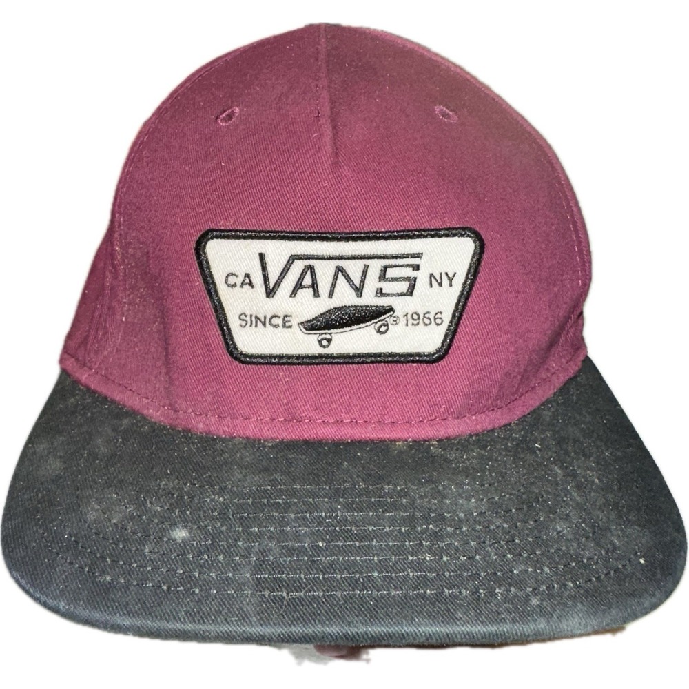 RARE Classic Vans Shoe Co Snapback Hat Cap Vans‎ Full Patch Cali NY Red Black